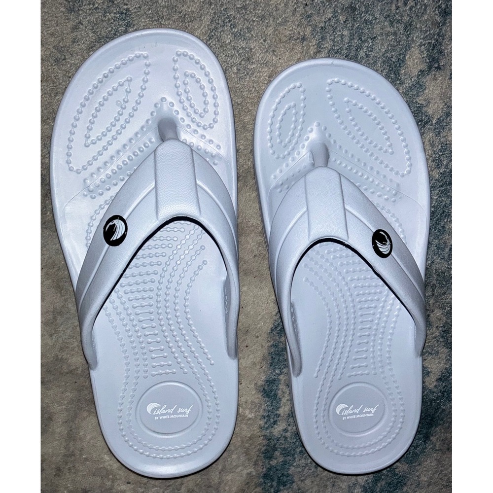 Island Surf by White Mountain White Foam Flip Flop Sandals Womens 8 EU 39
